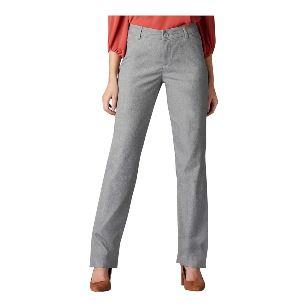 Lee Women's Wrinkle Free Relaxed Fit Straight Leg Pant Gray Size 10 long NWT